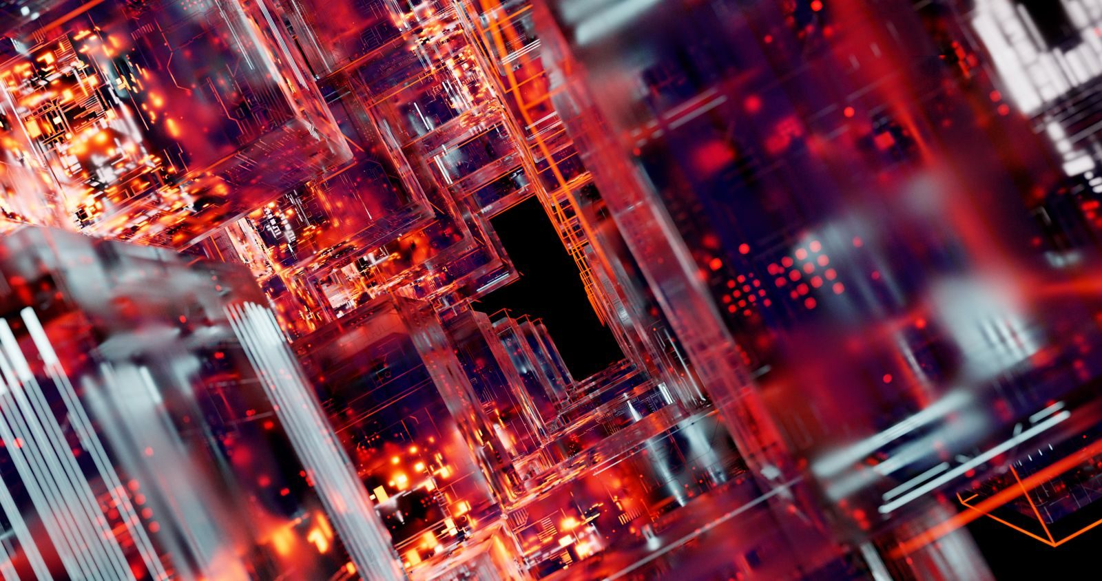 Placa de circuito com chip de inteligência artificial em close