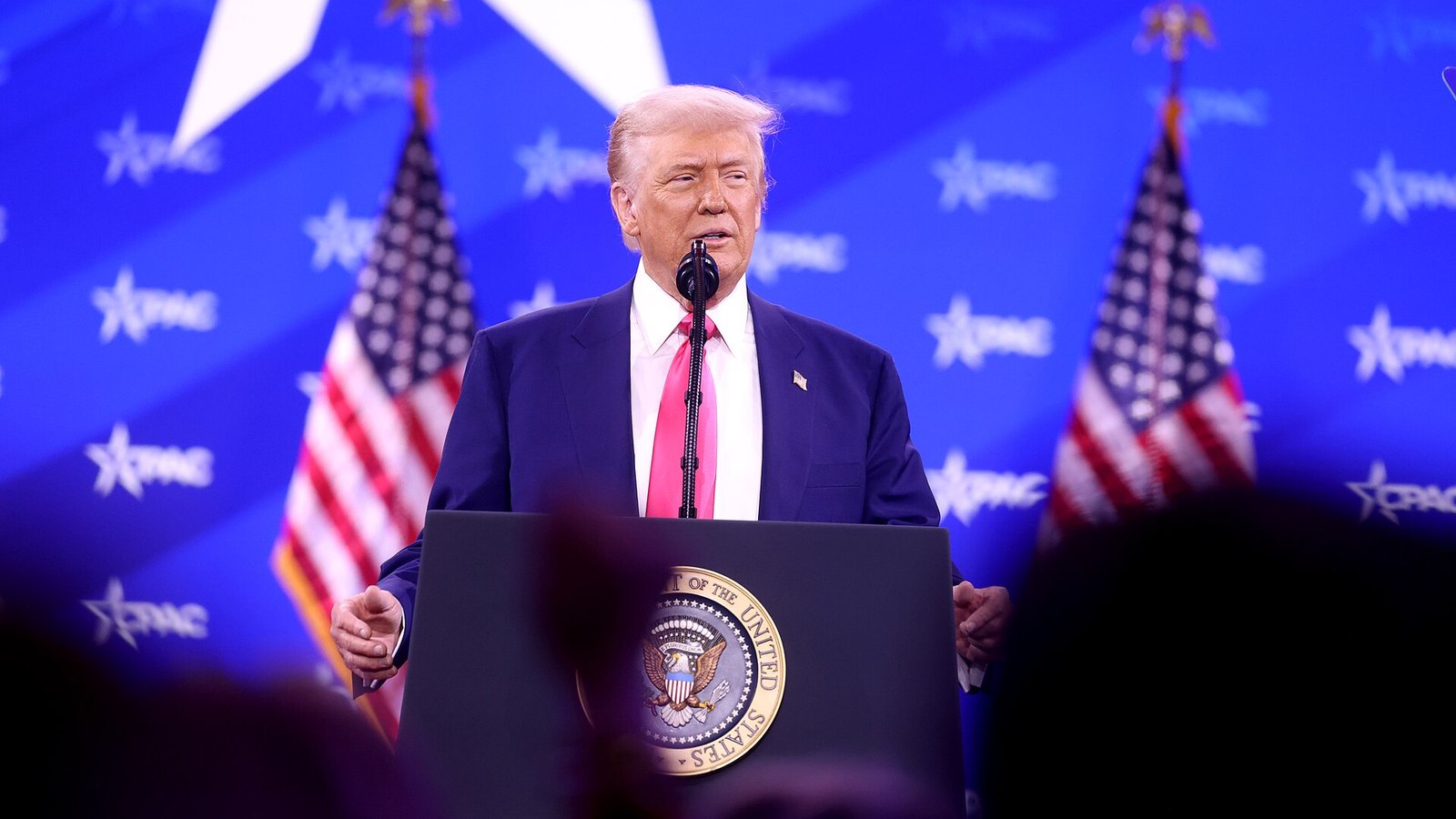 Donald Trump durante discurso oficial