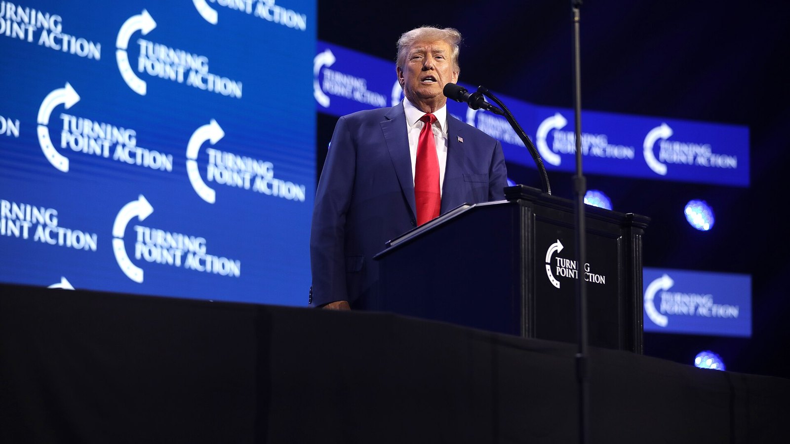 Donald Trump em pronunciamento à imprensa