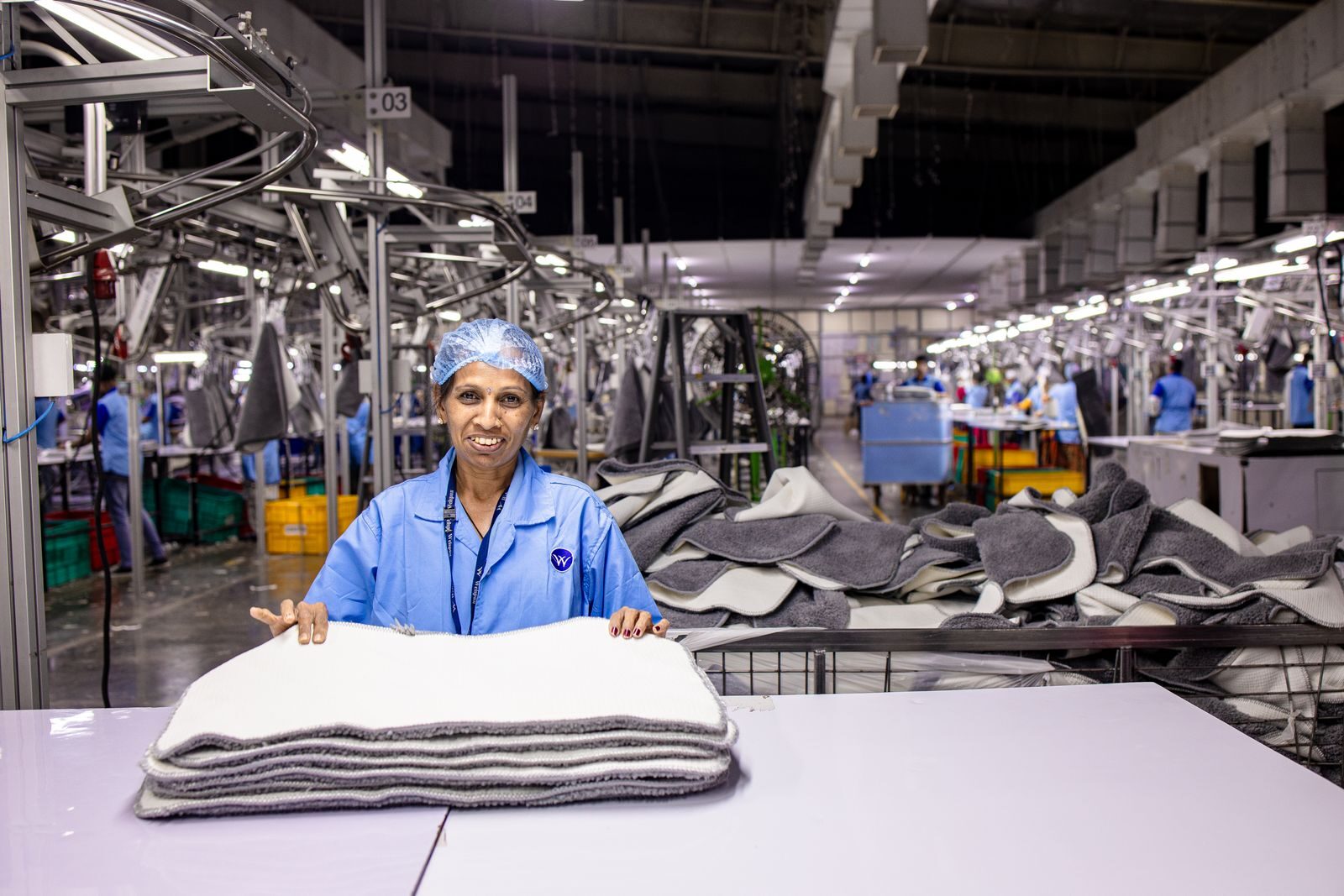 Trabalhadora em fábrica têxtil